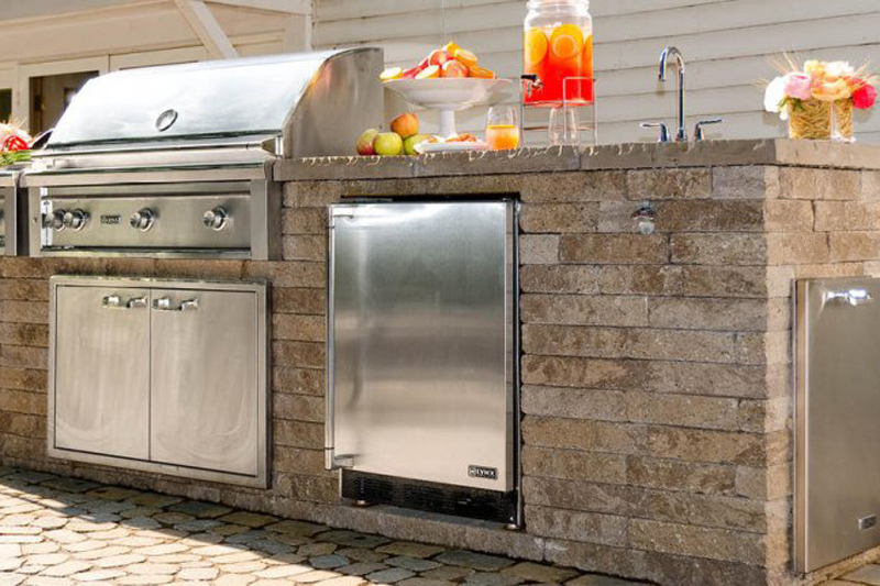 outdoor kitchen design fridge