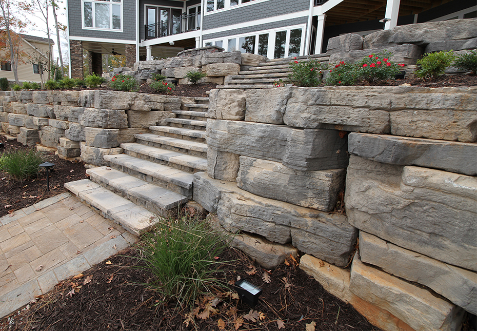 outcropping retaining wall