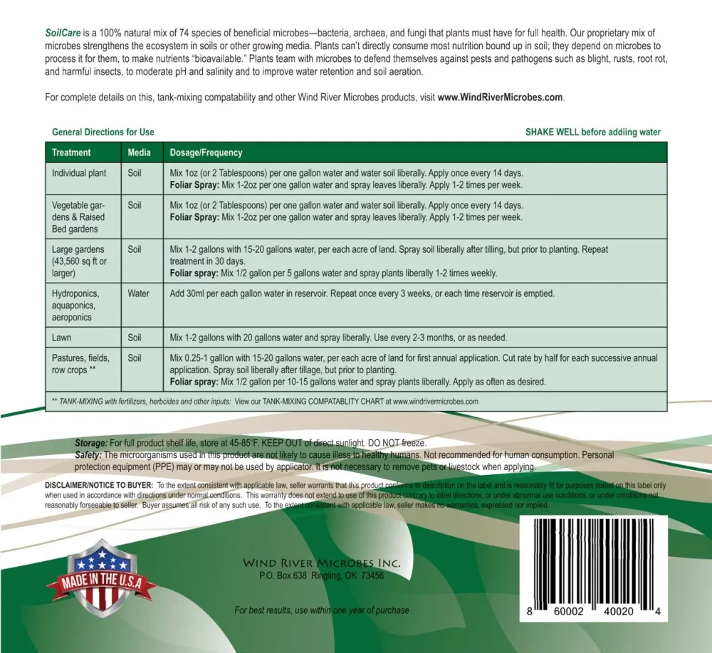 soil microbe directions