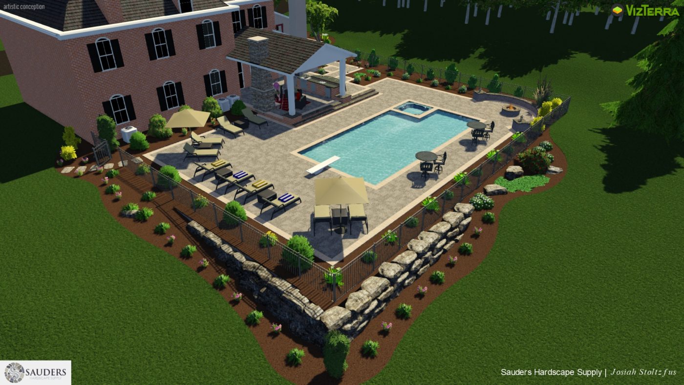 3D Custom Designs 6 dream backyard hardscape design