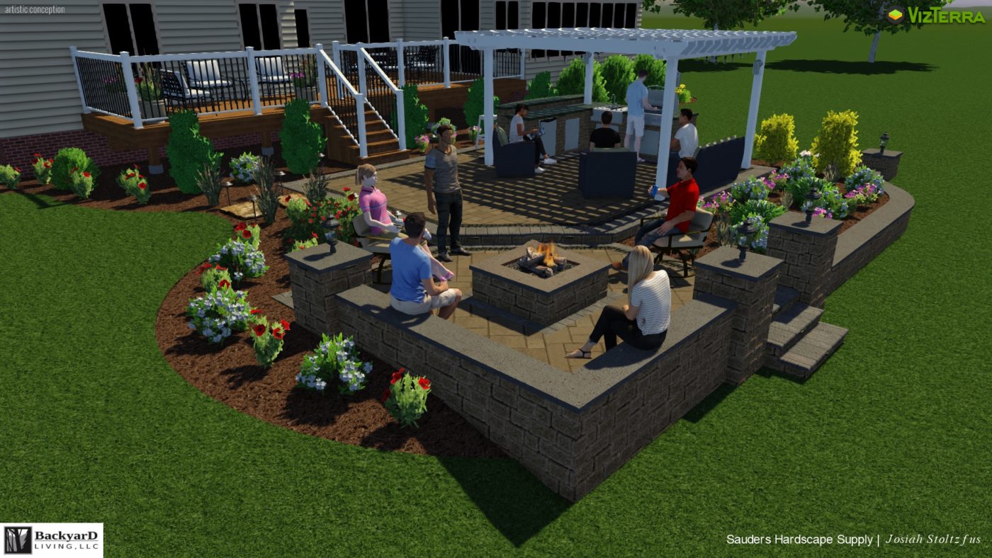 3D Custom Designs 10 hardscape design for backyard