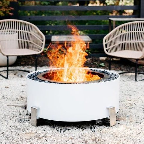 luxeve river white smokeless fire pit