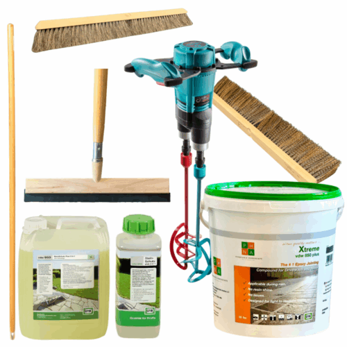 Xtreme Stone Care & Jointing Bundle – Xtreme Joint Compound, 3‑in‑1 Protector, Mixer + Squeegee & Brooms